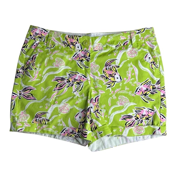 Crown & Ivy Pink and Green Cuffed Shorts. Size 6 - Picture 1 of 7